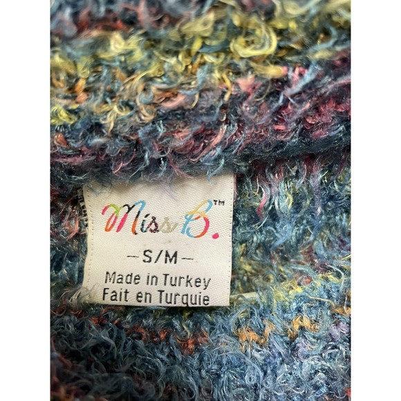 Miss B Sweater Fuzzy Blue Multicolored Size Small/Medium. Loose Fit. - Picture 3 of 5